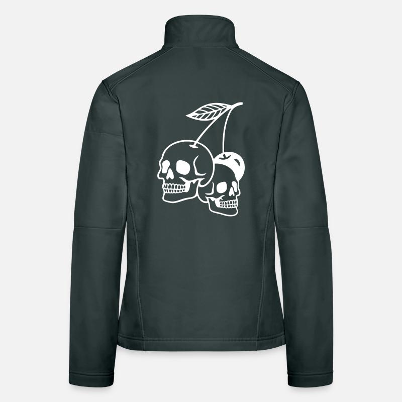 Dark Cherry Skull Illustration Women's Softshell Jacket