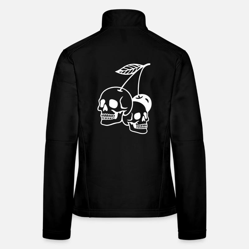 Illustration de crâne de cerisier foncé Veste en tissu softshell Femme