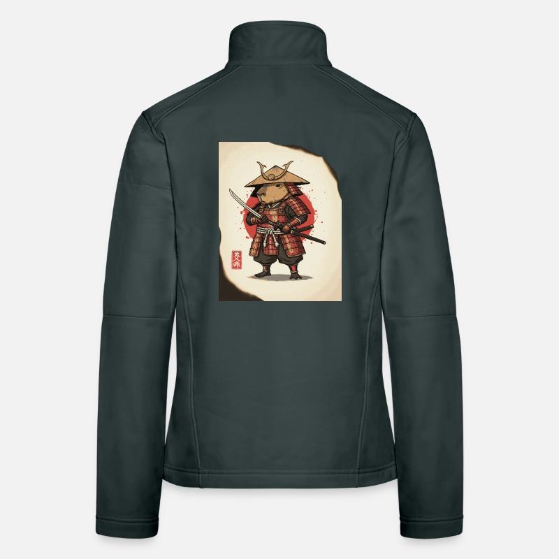 Anthropomorphic Rat Samurai in Armor Women's Softshell Jacket