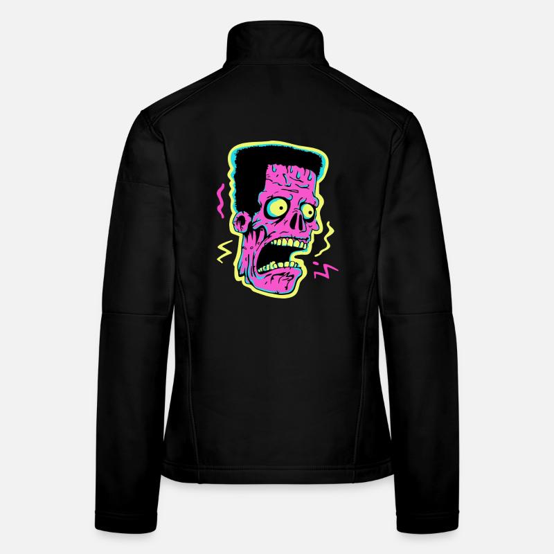 Neon Zombie Screamer Pop Art Frauen Softshelljacke