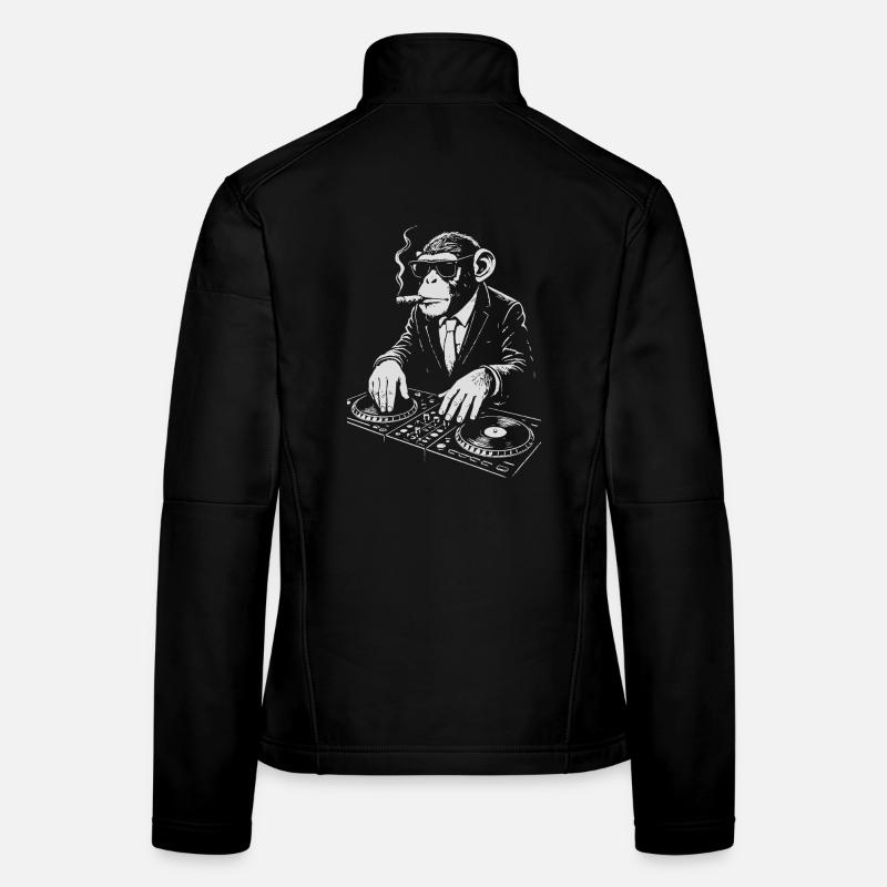 DJ Monkey in Suit spielt Musik Frauen Softshelljacke