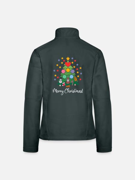Christmas Tree Christmas Tree Merry Christmas Stars - Women's Softshell Jacket - black - Back