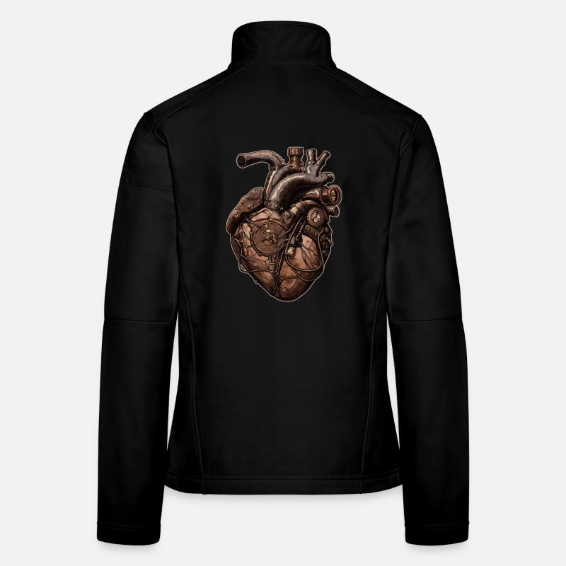 Steampunk Herz Biomechanik Frauen Softshelljacke
