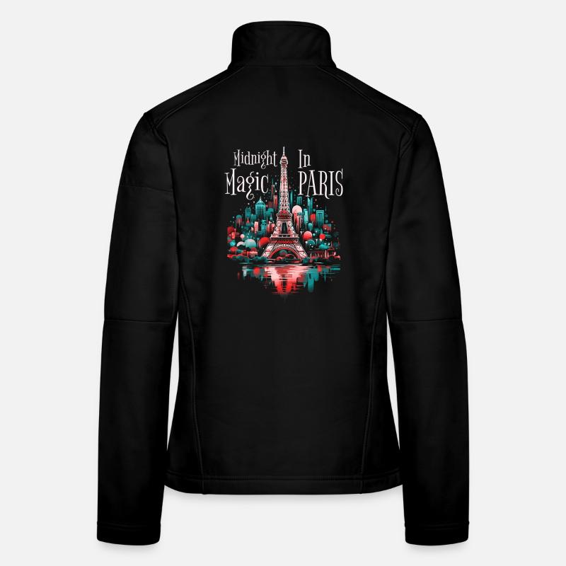 Paris Eiffel Tower France City Skyline Night Women's Softshell Jacket