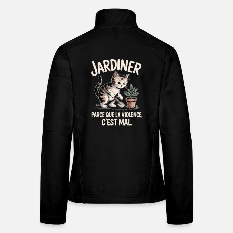 Gärtnern, weil Gewalt schlecht ist - Frauen Softshelljacke - Schwarz