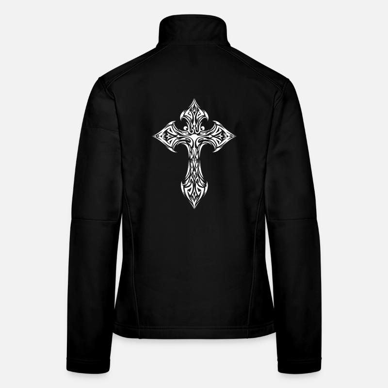 Ornate Tribal Cross Crest Women's Softshell Jacket