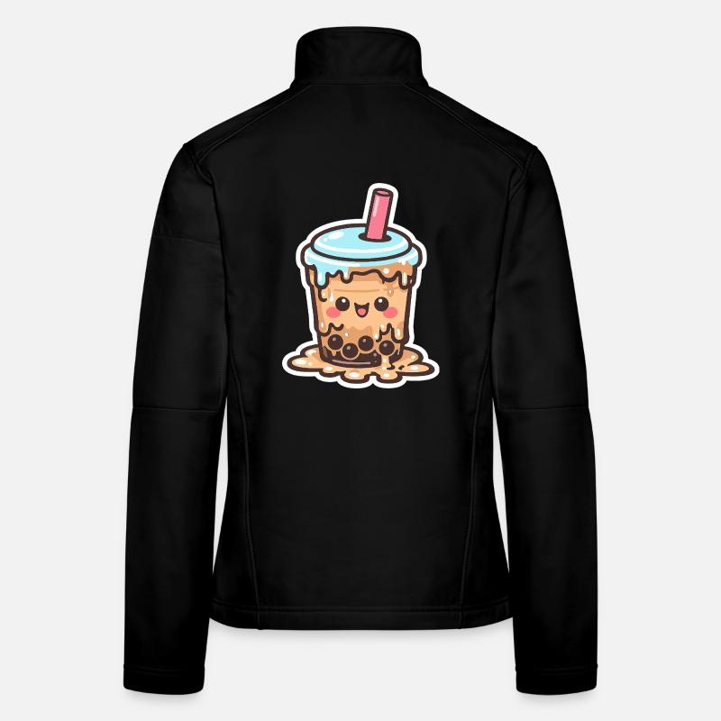 Kawaii Boba Drop Mug Bubbletea Women's Softshell Jacket