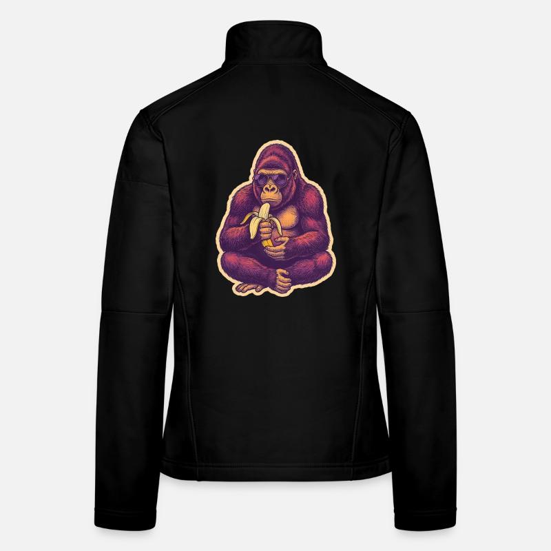Gorilla Mit Sonnenbrille Isst Banane Frauen Softshelljacke