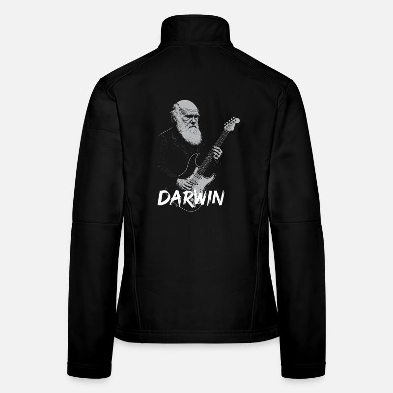 Darwin jouant de la guitare Evolution Veste en tissu softshell Femme
