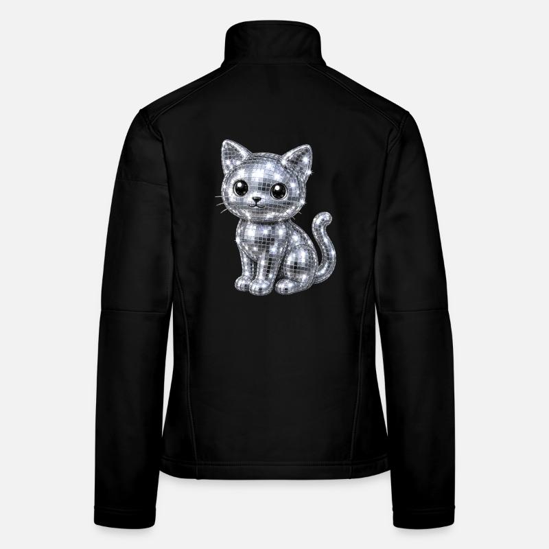Katze Disco Glitzer Frauen Softshelljacke