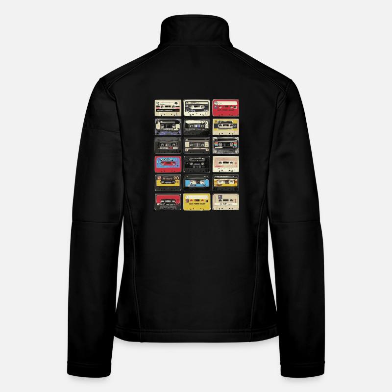 Retro Kassetten - Frauen Softshelljacke - Schwarz
