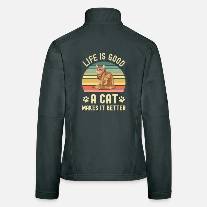 Katze Katzen Frauen Softshelljacke