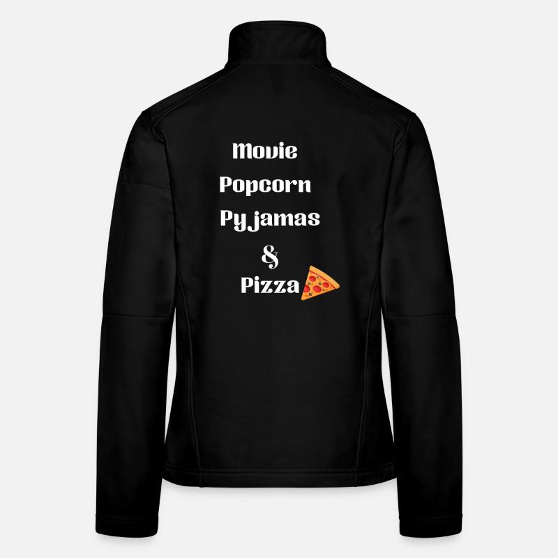 Un film, du pop-corn, un pyjama et une pizza Veste en tissu softshell Femme