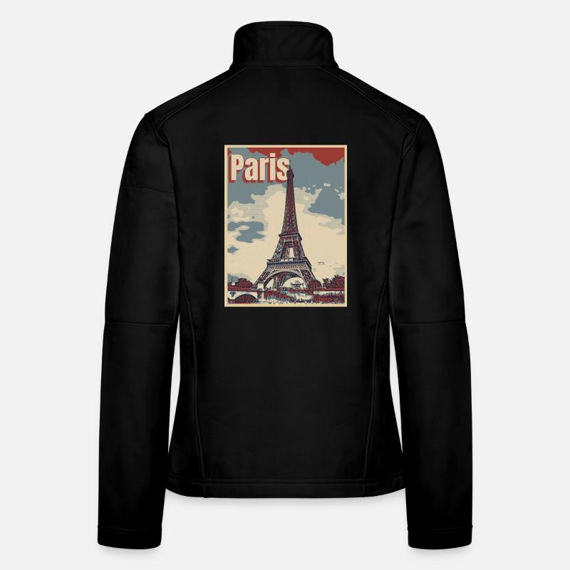 Paris Stadt der Liebe Frauen Softshelljacke