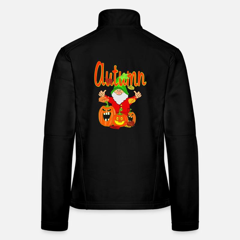  Gartenzauber mit Kürbissen im Herbst - Frauen Softshelljacke - Schwarz