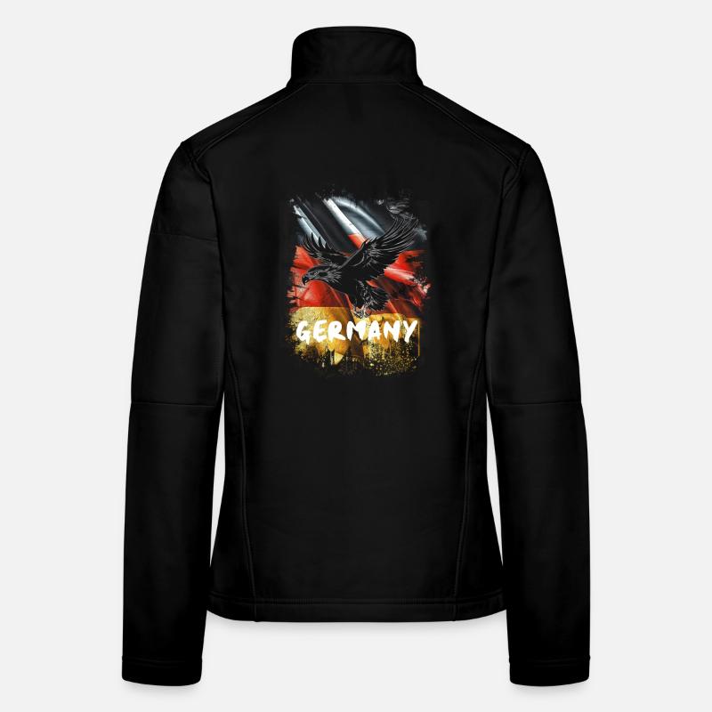 Deutscher Adler mit Deutschland Flagge - Frauen Softshelljacke - Schwarz