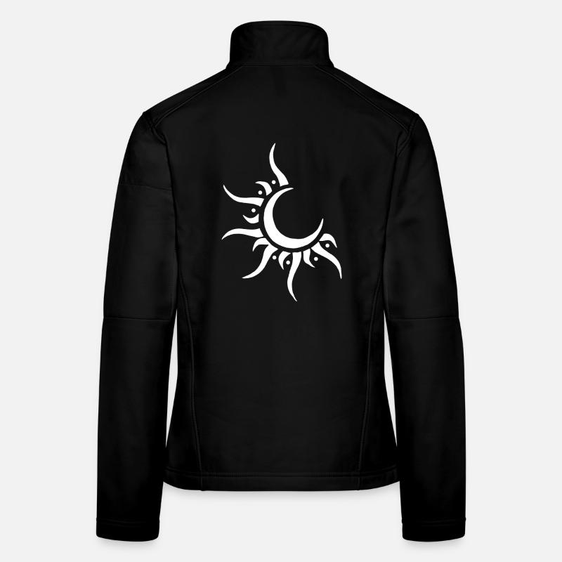 Weiße Sonne und Mond Frauen Softshelljacke