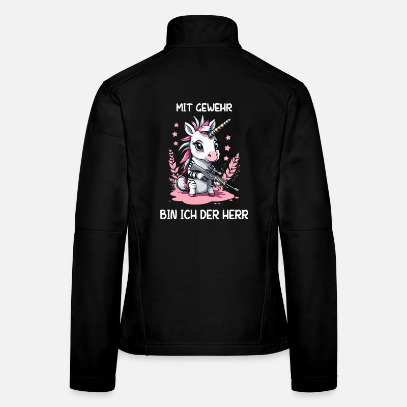 Licorne avec fusil de chasse Veste en tissu softshell Femme