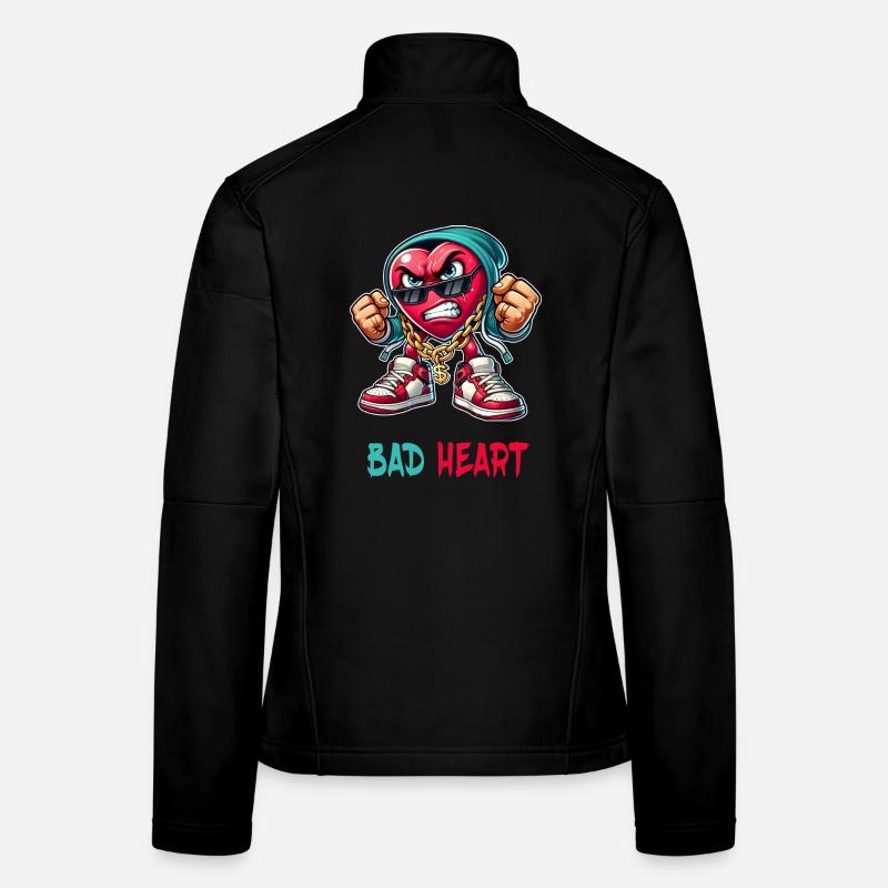 Design en forme de cœur maléfique Veste en tissu softshell Femme