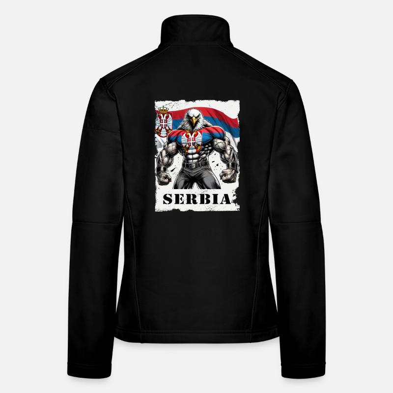 Design de musculation Serbia Eagle Veste en tissu softshell Femme