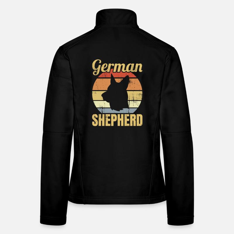 Retro Schäferhund Frauen Softshelljacke