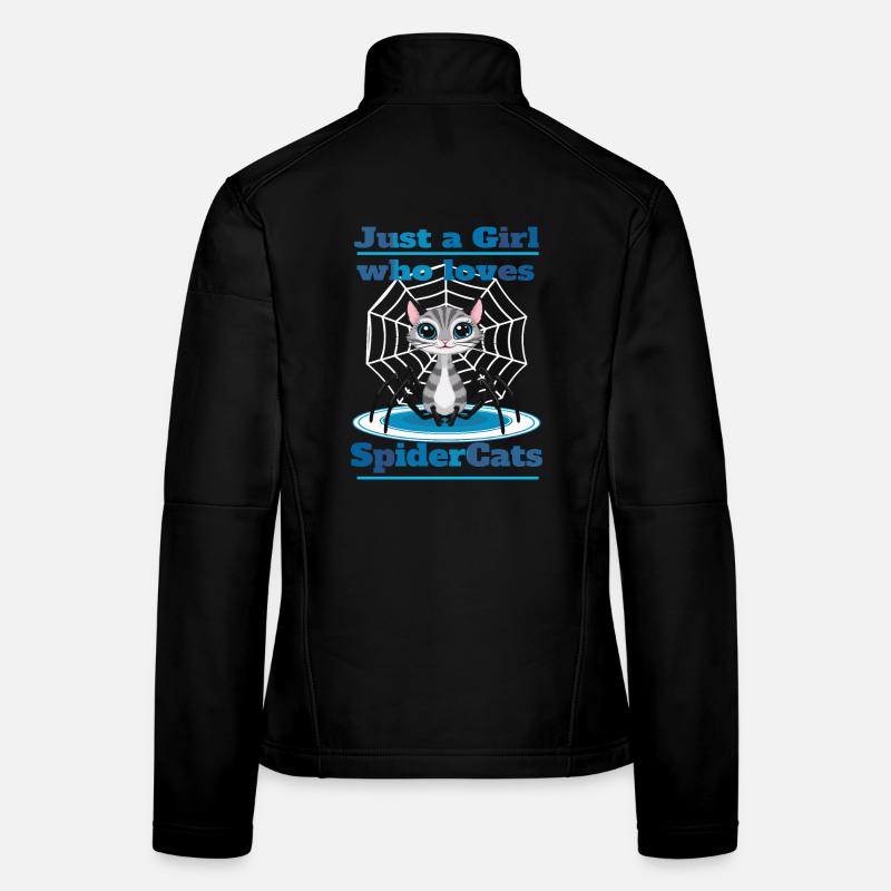 Chat araignées mignonnes Veste en tissu softshell Femme