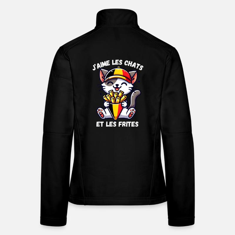 J'aime les chats et les frites Veste en tissu softshell Femme