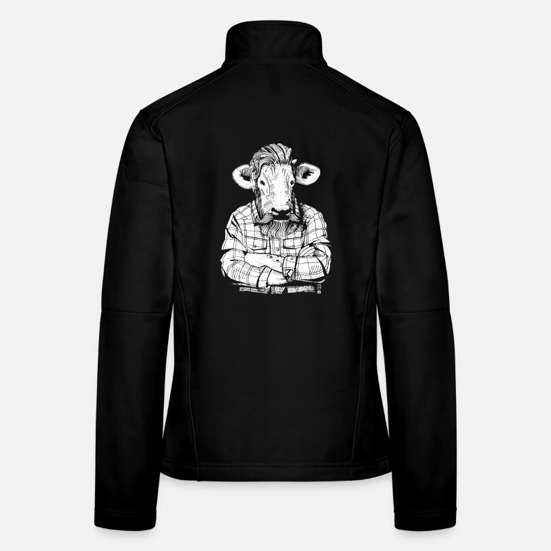 Mister Beef (white version) - Women's Softshell Jacket - black