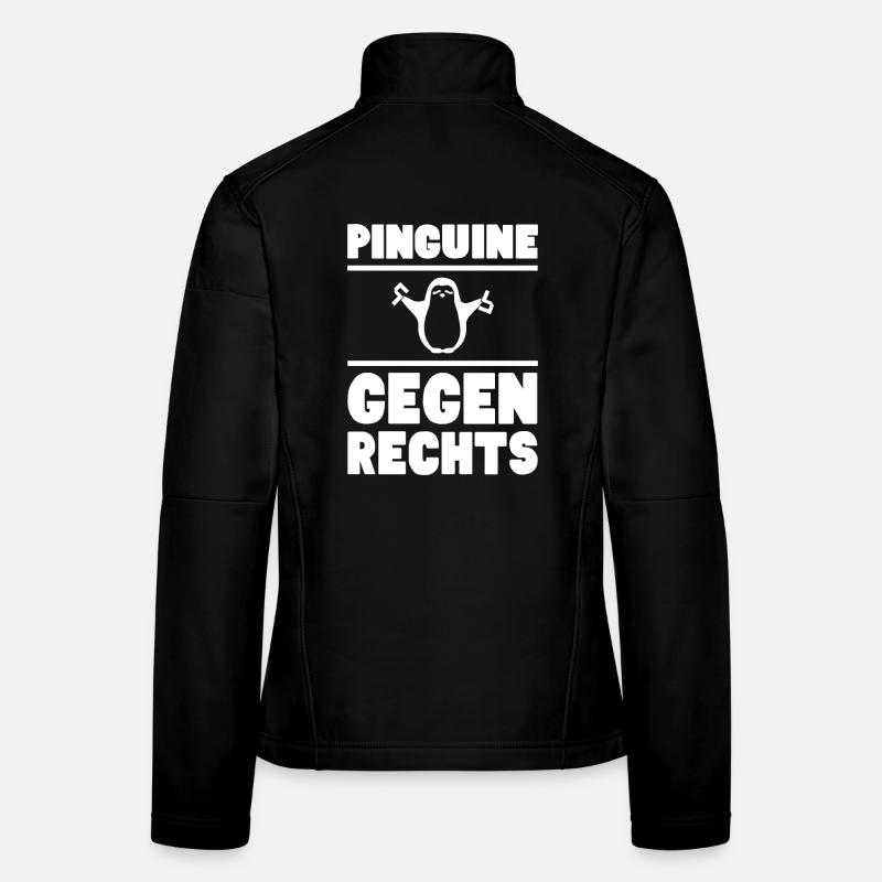 Pinguine gegen rechts / weiß Frauen Softshelljacke