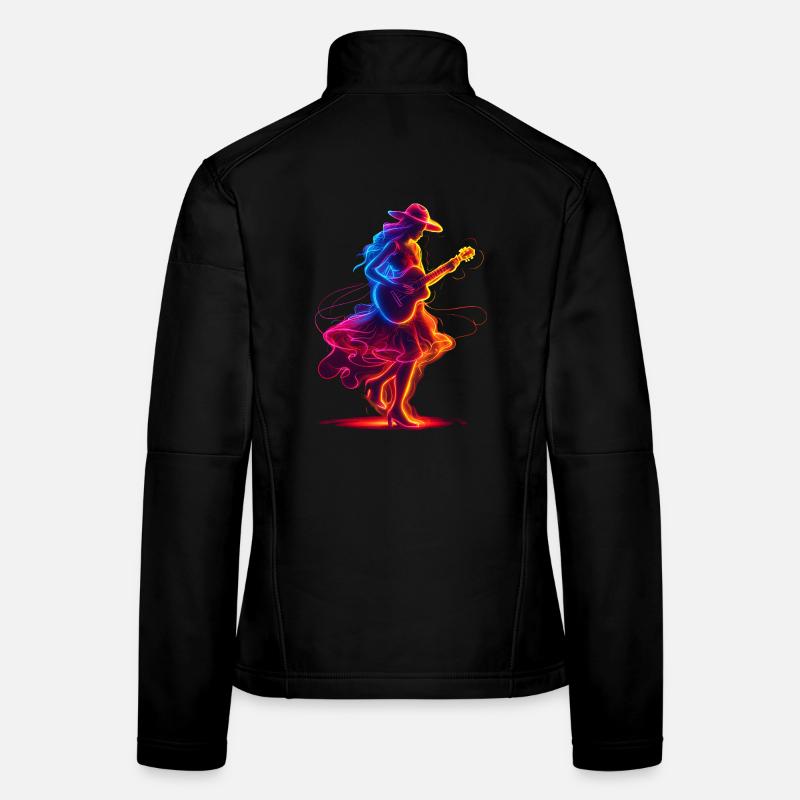 Guitariste Girl Synthwave Veste en tissu softshell Femme