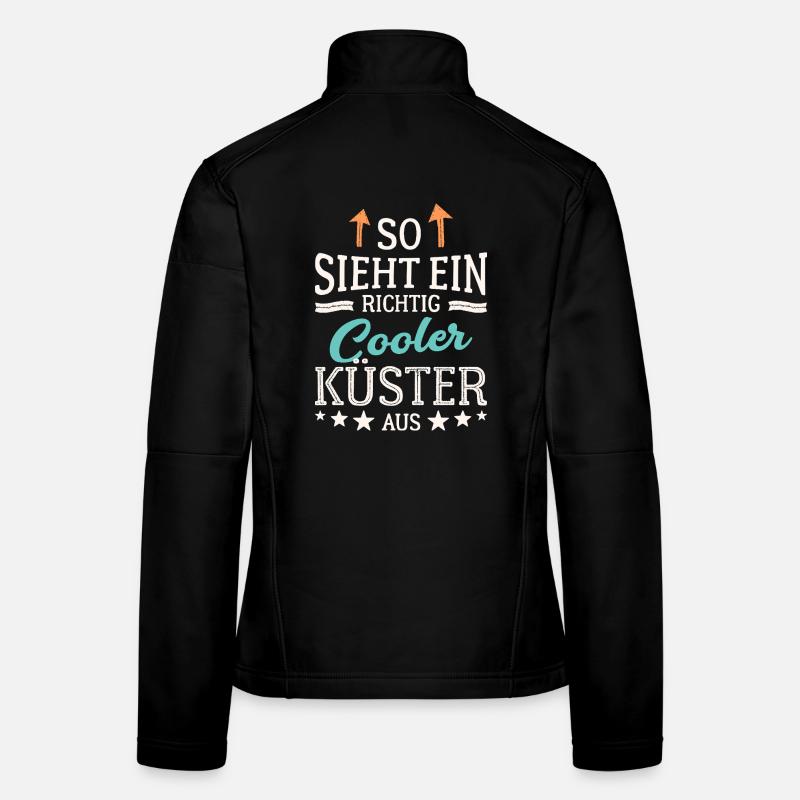 So sieht ein richtig cooler Küster aus Frauen Softshelljacke