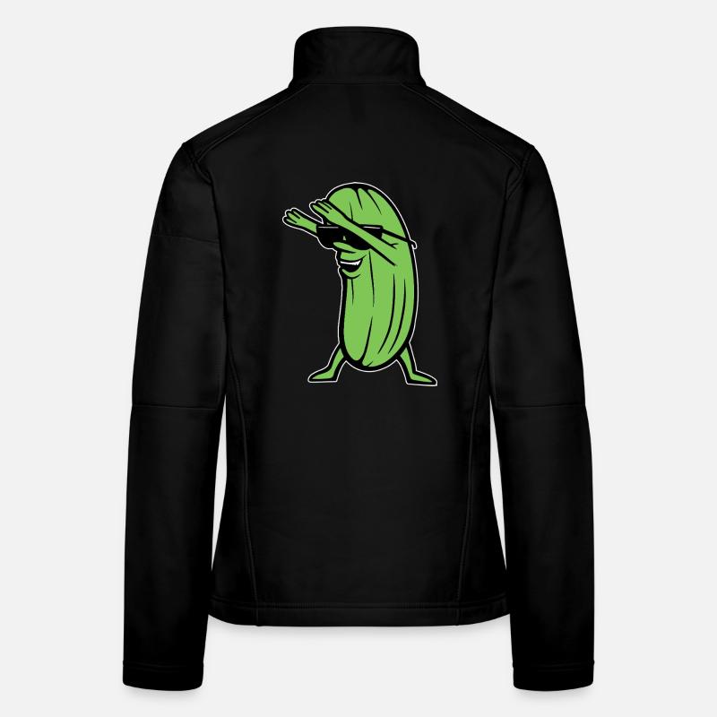 Dabbing Cucumber Dabbing Dab Dance Hip-Hop Dance Pose - Women's Softshell Jacket - black