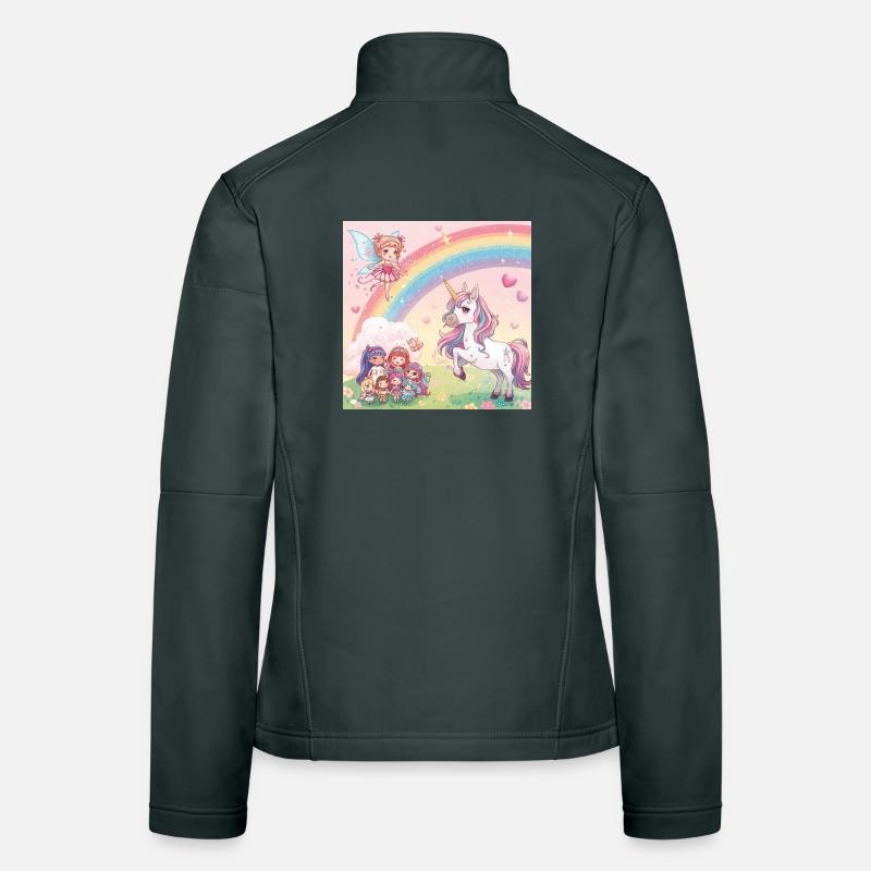 Regenbogenfee und Einhorn Traum Frauen Softshelljacke