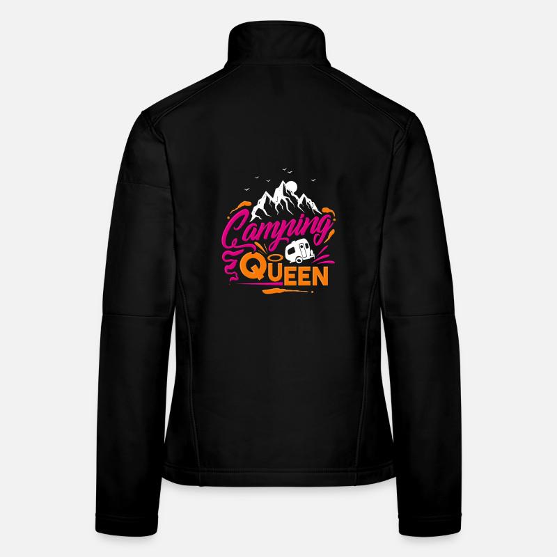 Camping Queen - Frauen Softshelljacke - Schwarz