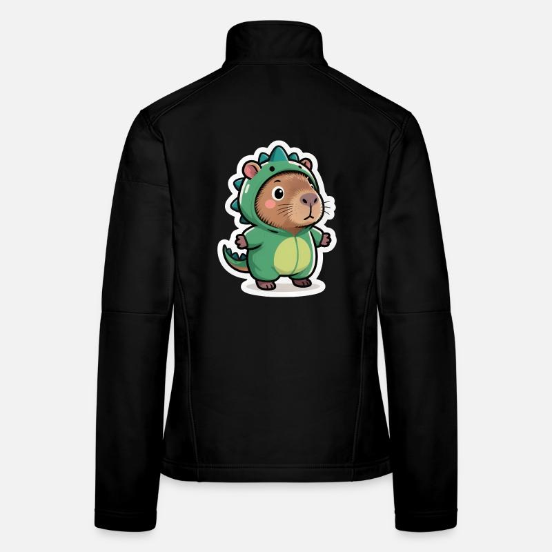 Dinosaure Dino Capybara Veste en tissu softshell Femme