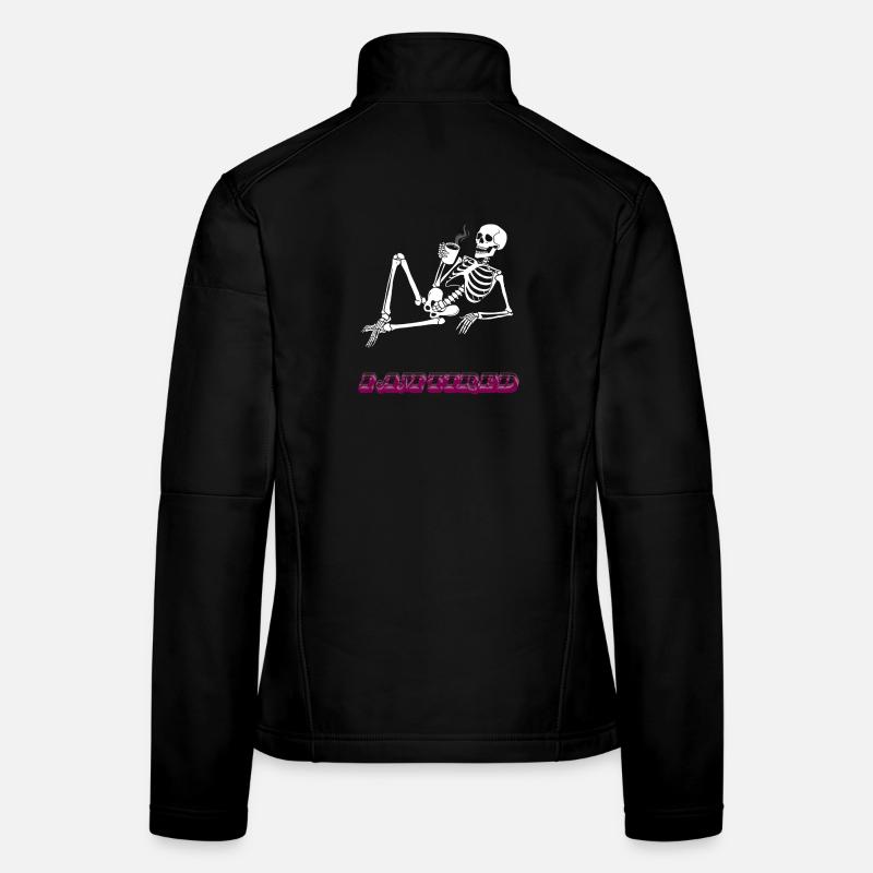 Ich bin müde - Retro Neon Kaffee Skelett Frauen Softshelljacke