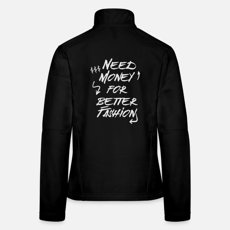 Besoin d’argent pour une meilleure mode – Sweat à capuche tendance Veste en tissu softshell Femme
