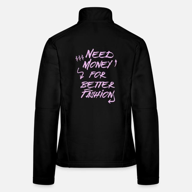 Besoin d’argent pour une meilleure mode – Sweat à capuche tendance Veste en tissu softshell Femme