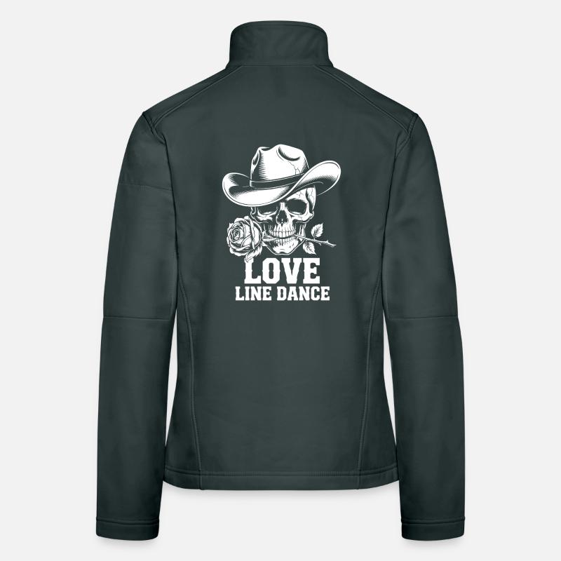 Line Dance Schädel Rose Frauen Softshelljacke