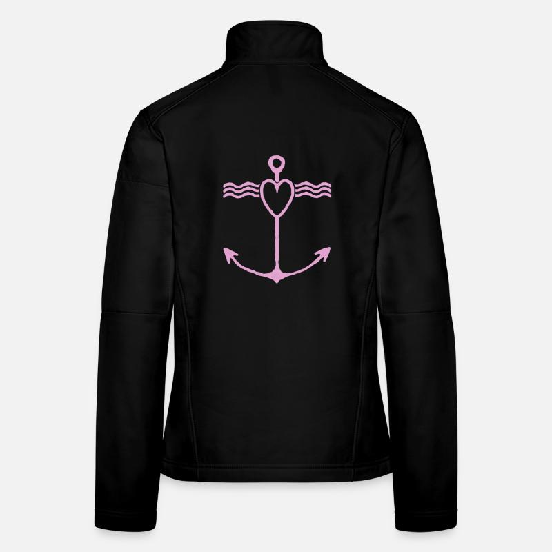 Heart Anchor Wave Design Women's Softshell Jacket