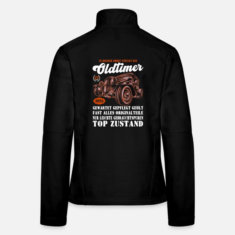 Oldtimer 1976 Retro Auto Illustration 50. Frauen Softshelljacke