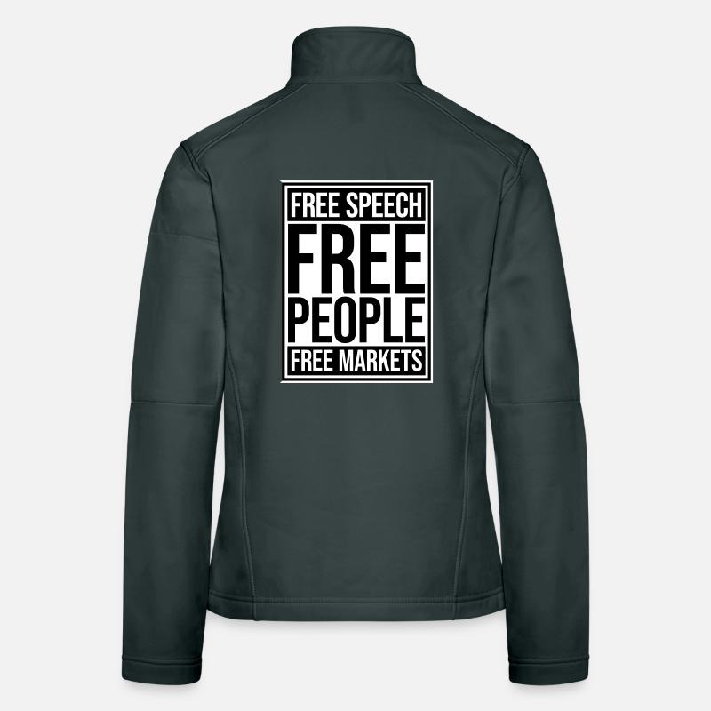 Marché de la liberté d’expression Peuple Libertarian Freedom Logo Veste en tissu softshell Femme