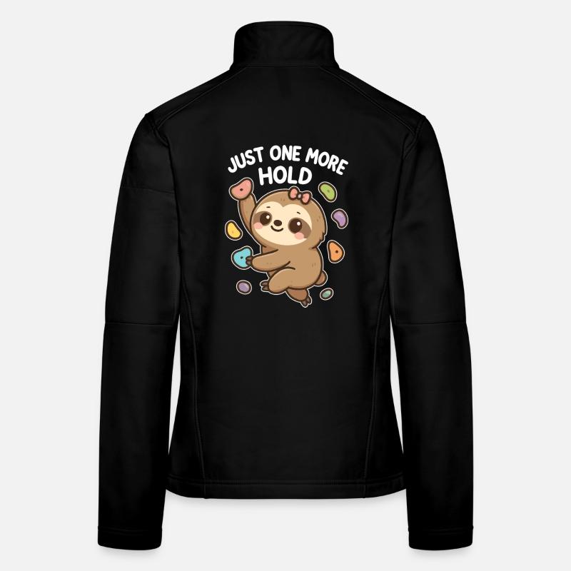 Boulderndes Kawaii Faultier – Just One More Hold Frauen Softshelljacke