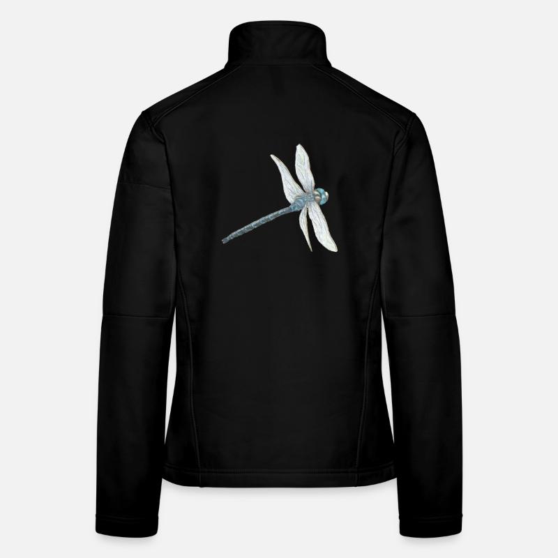 Illustration de libellule sarcelle Veste en tissu softshell Femme