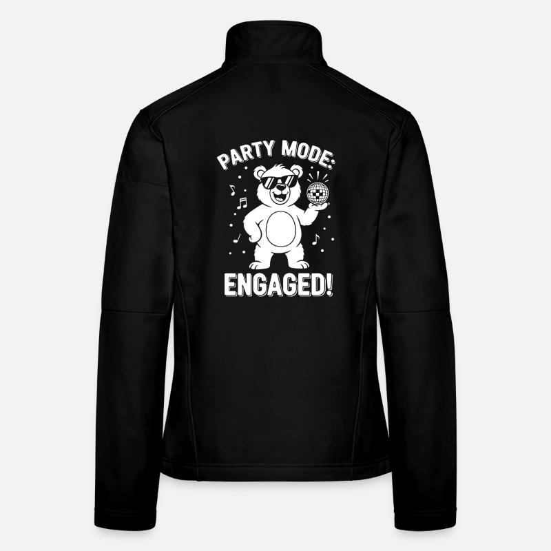 Party Mode Bear: Engaged! Women's Softshell Jacket