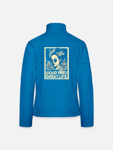 Vibes great Life tattoo - Frauen Softshelljacke - Schwarz - Hinten