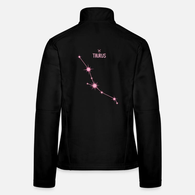 Constellation des étoiles du signe du zodiaque du Taureau rose pastel Veste en tissu softshell Femme
