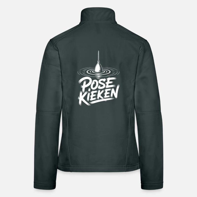 Angler Pose Design Frauen Softshelljacke
