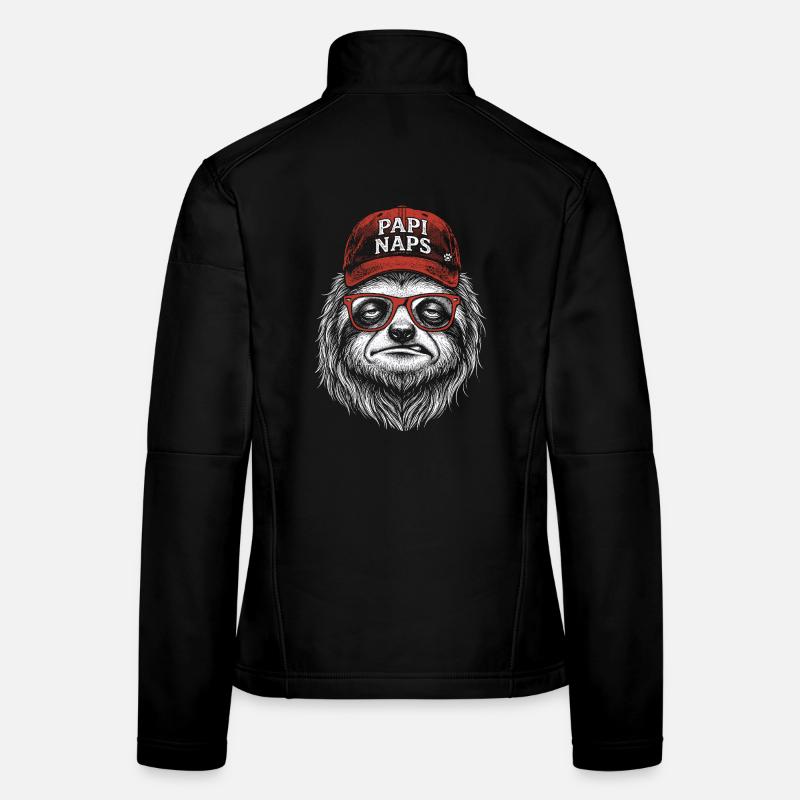 Gorilla Hipster mit roter Mütze Frauen Softshelljacke