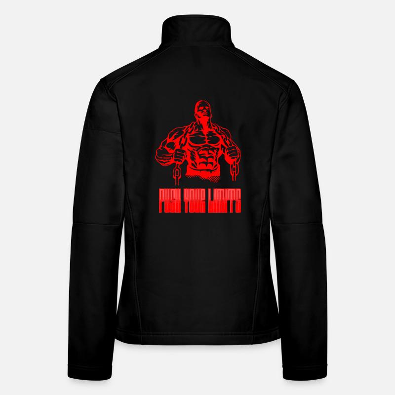 Push Your Limits - Bodybuilding and Determination  Women's Softshell Jacket